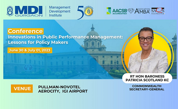  Innovations in Public Performance Management: for Policy Makers. Conference organized by MDI Gurgaon